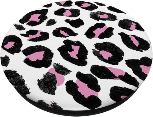 Pink White Leopard Pattern Animal Print Pretty Glam PopSockets PopGrip: Swappable Grip for Phones & Tablets