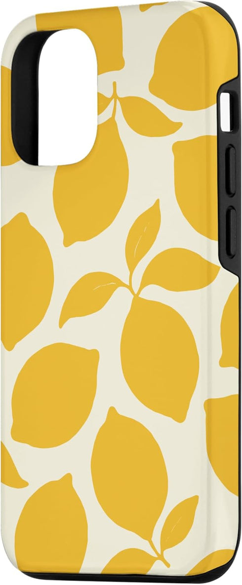 Fresh Citrus Vibes Minimalist Fruit Pattern Ideas Summer 12/12 Yellow Lemon Pattern Floral Minimal Citrus Cute Case