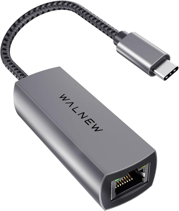 WALNEW USB-C 2.5gb Ethernet Adapter, USBC to RJ45 LAN Connector, 2.5 Gigabit Network Cable Converter for Various Devices
