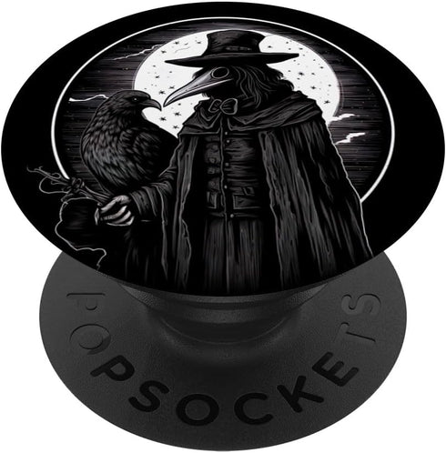 PopSockets Standard PopGrip Black Crow Death Plague Doctor Occult Aesthetic Raven