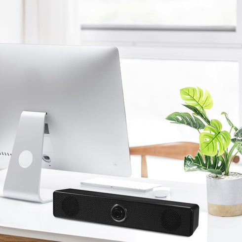 HOMSFOU 2.0 Setup Sound Bar Home Soundbar System Stereo Desktop Speaker for Tv Pc Mobile Devices Compact Sound Bar