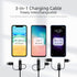 Mangotek 3-in-1 Charging Cable, Apple MFi Certified Adapter with USB A to Lightning/Type C/Micro USB Connectors