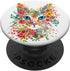 Floral Flower Cat PopSockets Standard PopGrip