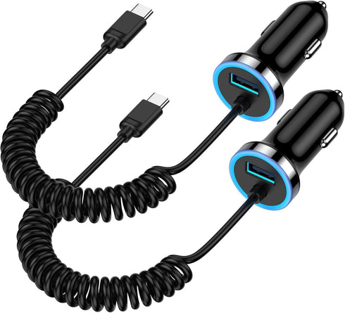 Pixel 9 Pro Car Charger Adapter - 48W Dual Port with 4FT USB C Cable for Google Pixel & Samsung Fast Charging