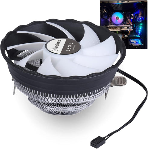 1500RPM CPU Fan, 120MM Aluminum Extruded Cooling Fan for Computer CPU Cooling, Intel LGA 1155 1151 775 1366 (Fixed RGB)
