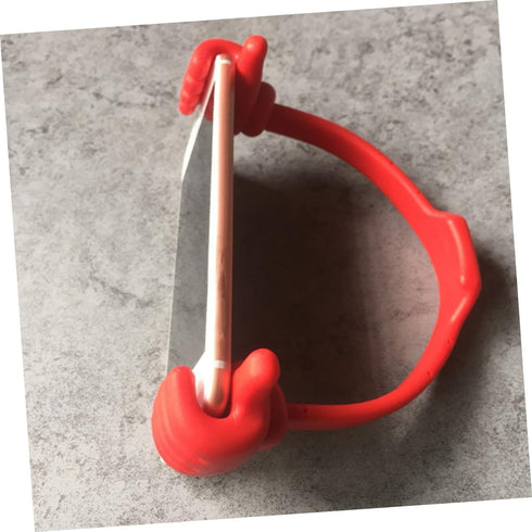 MOBUTOFU 2pcs Thumbs Gesture Phone Holder Flexible Mobile Phone Supports Desk Stands in Purple and Red
