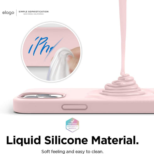 elago Magnetic Silicone Case for iPhone 12/12 Pro, Lovely Pink, Built-in Magnets, Compatible with MagSafe Accessories