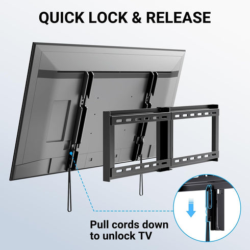 PERLESMITH Fixed TV Wall Mount Bracket for 32-82 Inch LED, LCD, OLED TVs, VESA 600 x 400mm