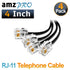 AmzPRO 4 Pack 4 Inch Short Telephone Cable RJ11 Male to Male, Phone Line Cord (Black)