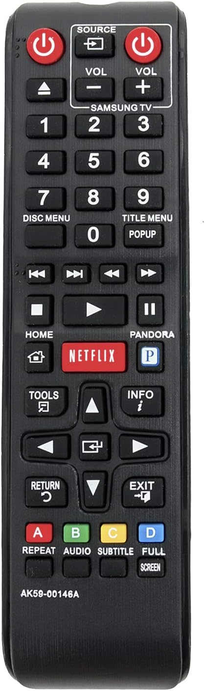 Replacement AK59-00146A Remote for Samsung Blu-Ray DVD Player Models BDE5300, BDE5400, BDE5900, and More