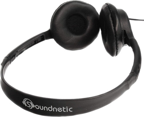 Soundnetic SN313 Classroom Over The Head Stereo Headphones with Leatherette Earpads, Black, Count of 10, Pack of 1