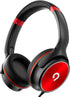 Kids Headphones (Black-Red) with 85dB/94dB Volume Limiter, Foldable HD Stereo Sound, Microphone for Kindle/iPad/Laptop.
