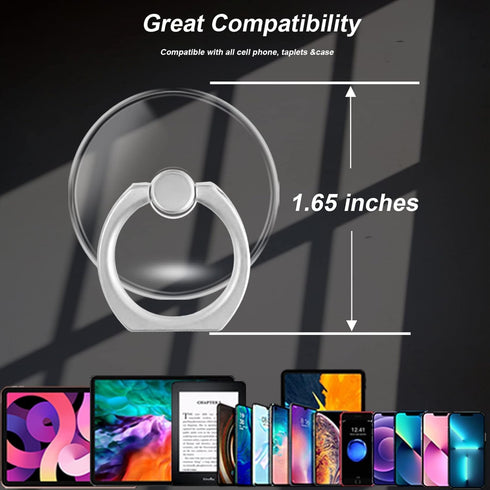 Transparent Clear Phone Ring Grips Holder Kickstand, Finger Ring Stand for Cell Phone Tablet Accessories (2)
