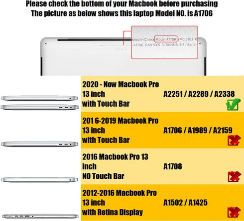Se7enline Compatible with MacBook Keyboard Cover - for 2019-2021 Mac Pro 13 inch & 2020-2024 Mac Pro 16 inch, Gradient