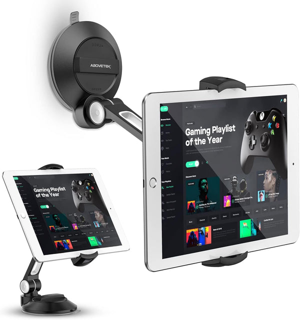 AboveTEK iPad Suction Mount, Phone Tablet Stand Holder with Suction Cup for 4"-11" Tablet/Phone/iPad Mini/Air (Black)