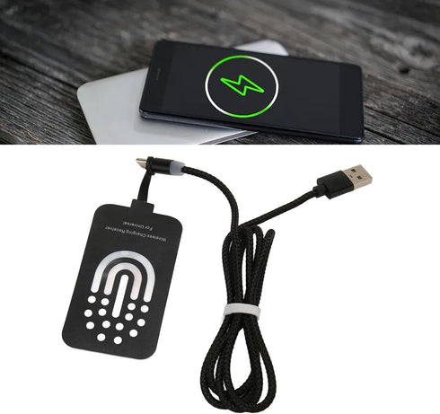 Wireless Charging Receiver, Type C 2000mA Wireless Charger Receiver for Galaxy A40 A20E, Thin Wireless Charging Adapter