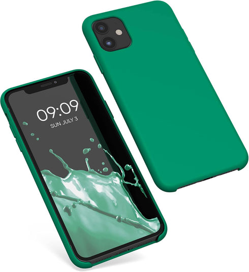 kwmobile Case Compatible with Apple iPhone 11, TPU Silicone Phone Cover with Soft Finish, Emerald Green