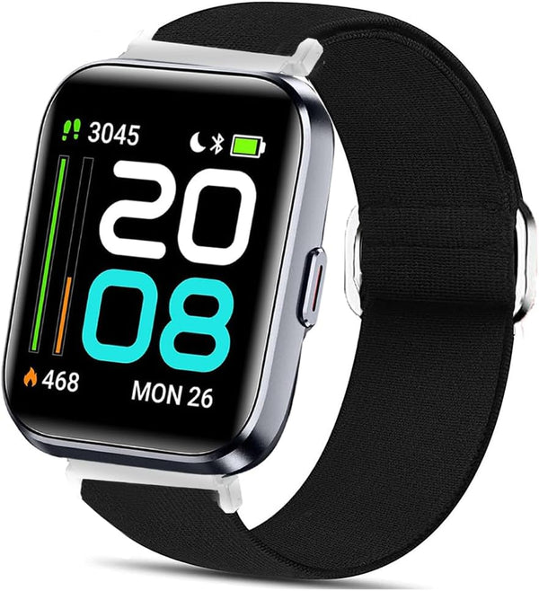 ID208 Plus Smart Watch Band, Lamshaw Stretch Nylon Adjustable Replacement Strap for Men & Women, 1.8 Inches
