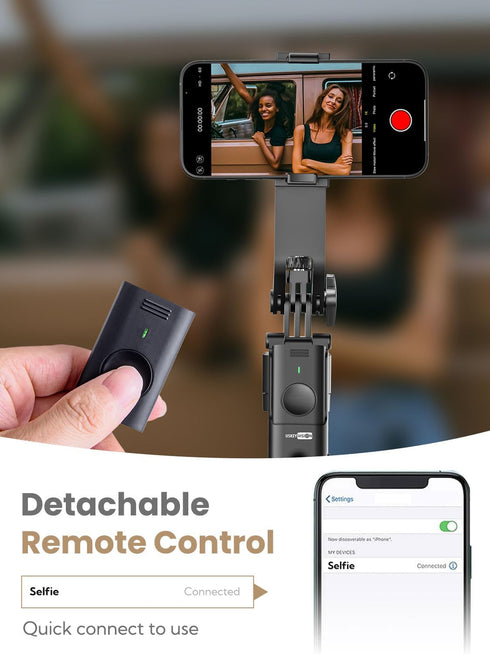 USKEYVISION 360Rotation,Selfie Spike,68 Recording,Vlogging(R01) Auto Face Tracking Tripod for iPhone Stick for Android