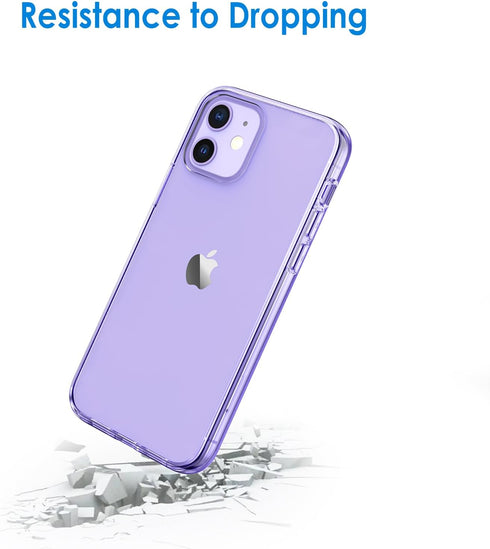 JETech iPhone 12 Mini 5.4-Inch Case, Non-Yellowing Shockproof Phone Bumper Cover, Anti-Scratch Clear Back, Deep Purple