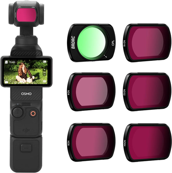 Pocket 3 ND Filters Set | 6 Pack - CPL ND4 ND8 ND16 ND32 ND64 Lens Filter for DJI Osmo Pocket 3 Accessories