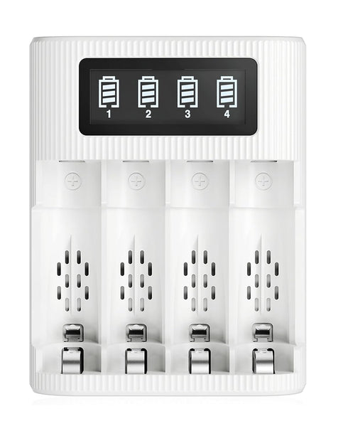 EBL LCD Battery Charger AA AAA Rechargeable Battery Charger - 4 Bay Smart