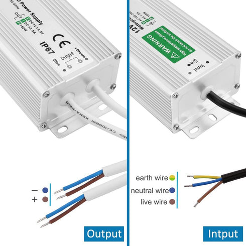 12V 12.5A 150W IP67 Waterproof Power Supply AC-DC Converter for CCTV Surveillance, LED Display, Outdoor Light and More