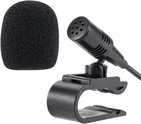 3.5mm Car Microphone with 9.85 Feet Cable, External Assembly Mic for Vehicle Head Unit Bluetooth Enabled Stereo