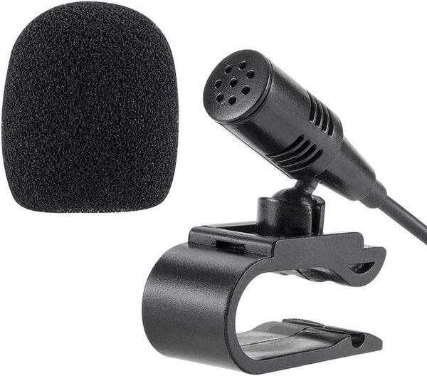 3.5mm Car Microphone with 9.85 Feet Cable, External Assembly Mic for Vehicle Head Unit Bluetooth Enabled Stereo