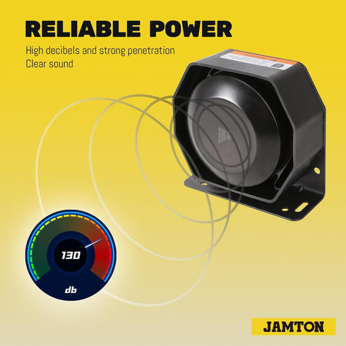 JAMTOM Compact PA Siren Horn, 200W/8 ohms Ultra Slim Speaker for Police, Ambulance, Engineer Vehicles