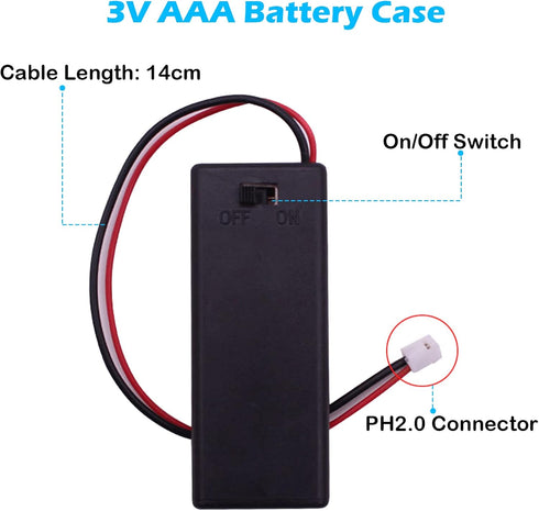 Battery Holder - 5 PCS 3V AAA Battery Case Cover with ON/Off Switch and Wire Leads for BBC Micro:bit Arduino