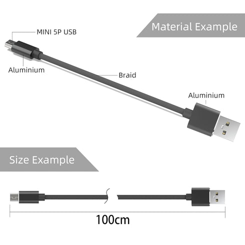 Mini USB Cable 3.3FT, USB Mini 2.0 Cable, Compatible with Garmin Nuvi GPS, Dash Cam, PS3 Controller, GoPro