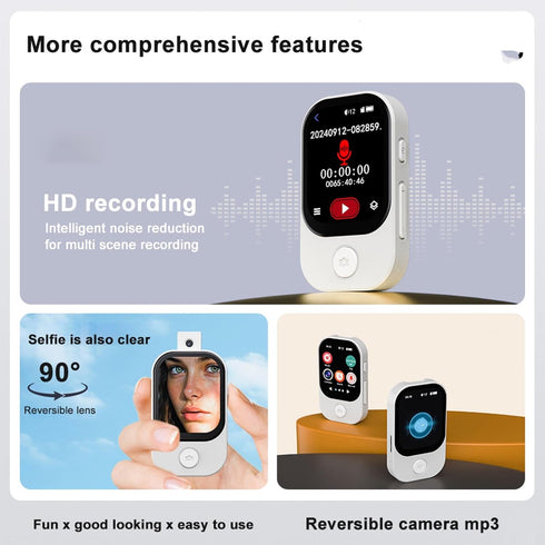 Wisoqu MP3 2.01" 720P Player with Bluetooth and Camera, Touch Screen Portable Music Player with FM Radio, Photos, Alarm