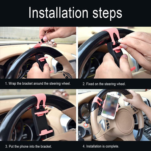 HAOBO Pink Steering Wheel Phone Mount by