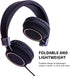 Kids Wired Headphones for School with Microphone, Lightweight Foldable Design for Boys and Girls (Black)