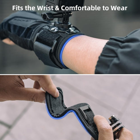 SUREWO Wrist Strap Mount for GoPro Hero 12/11/10/9/8/7/6/5 Black, DJI Osmo Action 4/3, Insta 360 ONE R, AKASO/Campark