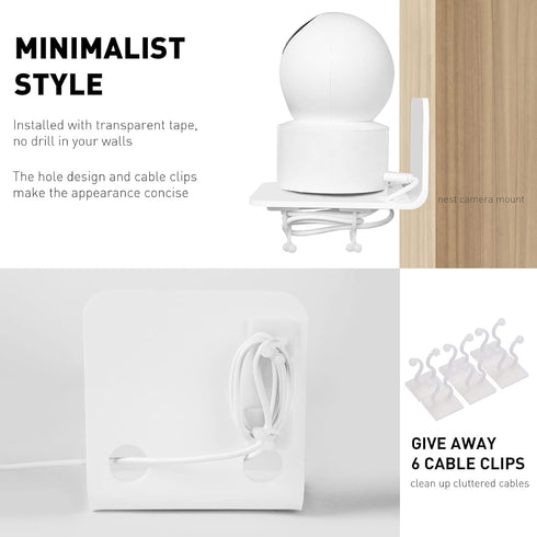 OAPRIRE White Floating Wall Shelves Set of 3 for Security Cameras, Baby Monitors, Speakers, Universal Acrylic Shelf