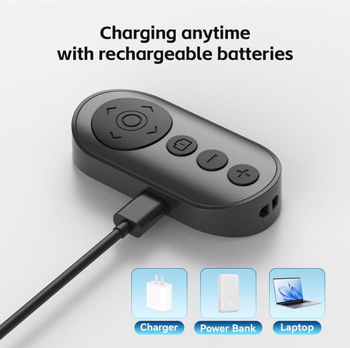 VYVIYON Wireless Camera Remote with Zoom/Camera Switch for Photo and Vlogging Compatible with iOS & Android Smartphone