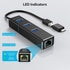 TECKNET USB to Ethernet Adapter, USB C to Ethernet, 3 Port USB 3.0 Hub with RJ45 Gigabit Ethernet Converter