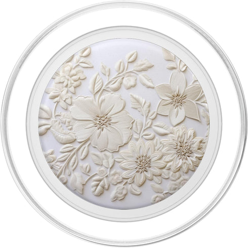 PopSockets MagSafe PopGrip for iPhone - White Floral Flower Pattern On White Background