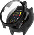 Smartwatch Full Coverage PC Protective Case Cover with Tempered Glass Screen Protector Compatible with Garmin Forerunner 165/Forerunner 165 Music Smartwatch Accessories(Black)