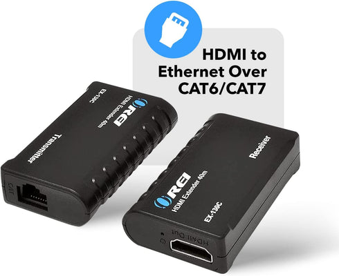 OREI 1080p HDMI Extender Over Ethernet up to 131 Feet - 1080@60Hz HDMI 1.4 HDCP 1.4, Power Over Cable (EX-130C)
