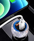 USB C Car Charger Adapter 54W, Bling Diamond PD & QC 2-Port Type C Compact Car Charger