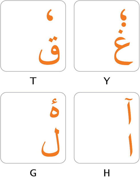 FARSI (Persian) Keyboard Stickers Transparent Background Orange Letters for PC Computer Laptop Desktop Keyboards