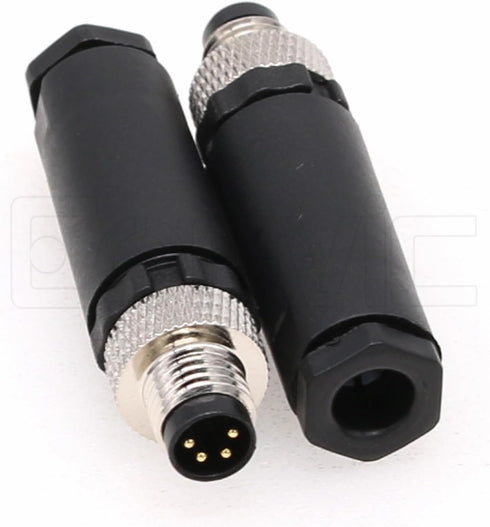 M8 4 Pin Male A Code Plug Industrial Circular Sensor Connector, 8mm Waterproof IP67 - 2PCS
