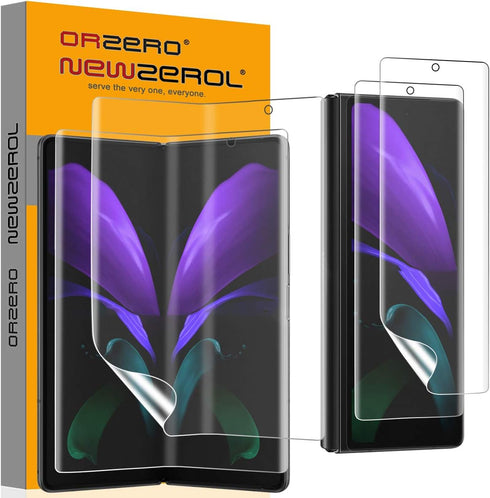 Orzero (2 Sets) Compatible for Samsung Galaxy Z Fold 2 5G, TPU Front and Inner Screen Protectors