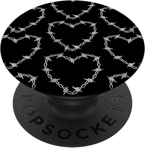 Barbed Wire Heart Alt Aesthetic Emo Goth Horror E-Girl PopSockets Swappable PopGrip