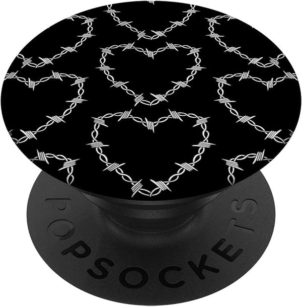 Barbed Wire Heart Alt Aesthetic Emo Goth Horror E-Girl PopSockets Swappable PopGrip