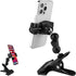 Clip Clamp Phone Holder for Desk/Table/Glass Door/Desktop Baffle/Easel, Compatible with