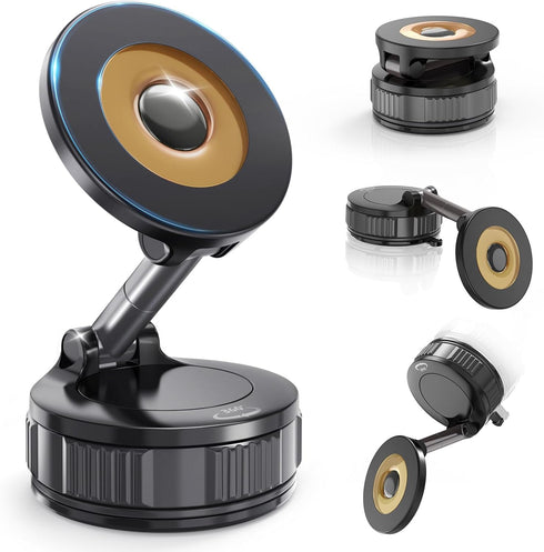 volport Dashboard Suction Cup Phone Mount for Magsafe: Dual Rotatable 360Adjustable Nano Gel